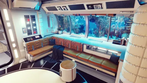 View across from your bed in the Falkland Captain's Quarters hab.