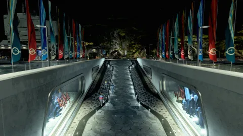 Tunnel leading out into the MAST district with real lights mod.