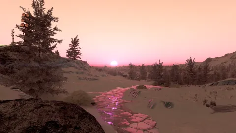 Sunrise on Lantana IV. Probably getting the pink color from the Immersive Star Colours mod that I love.