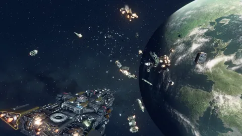 Extended debris fields from the referenced mod.