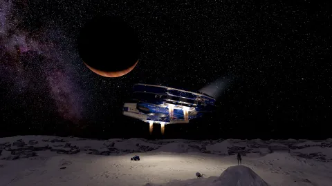 Nordika landing on a distant moon using - Summon Your Ship Mod