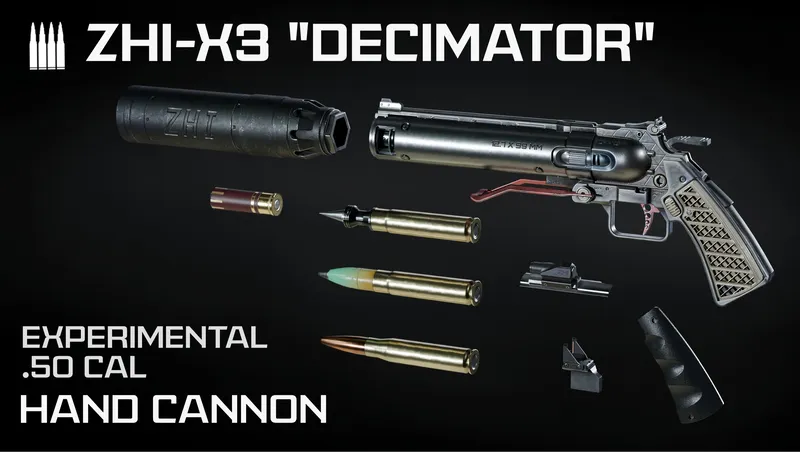 ZHI-X3  'Decimator' 12.7x99mm Pistol